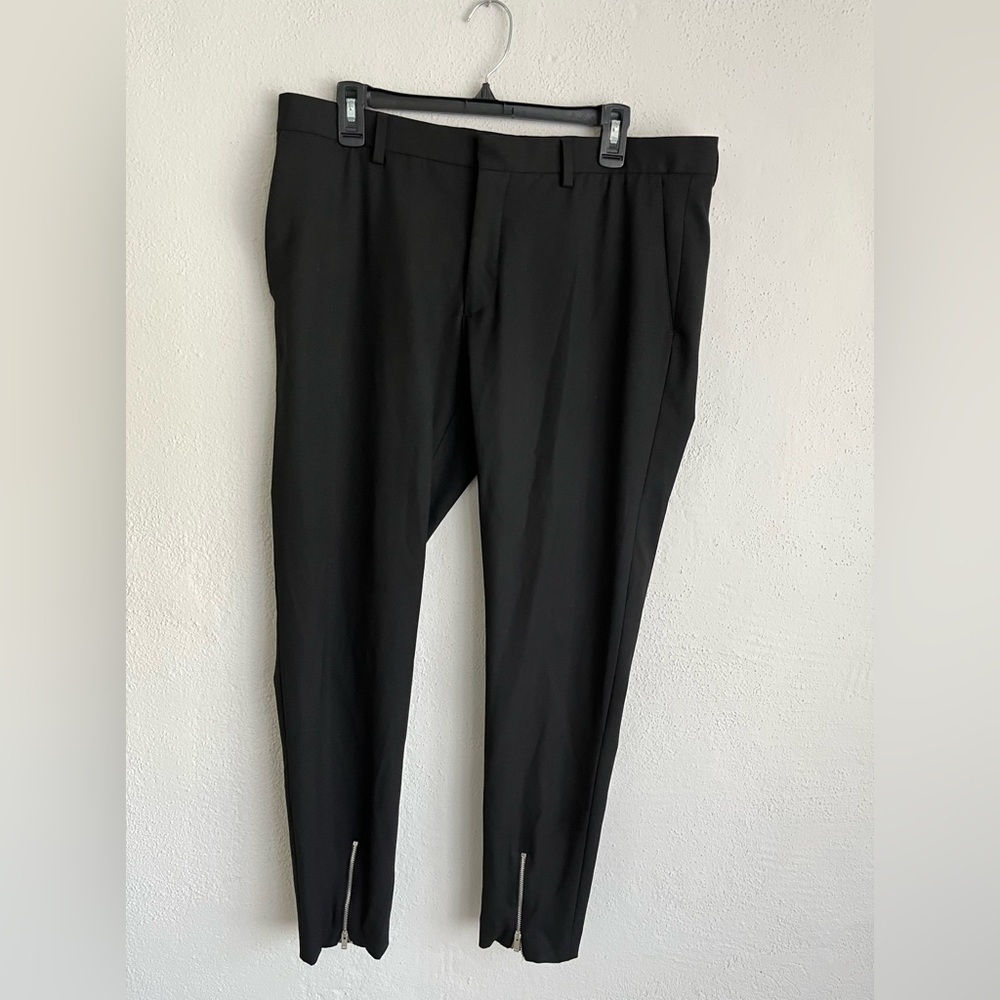 Zara Woman Black Zip Leg Dress Pant, Size 34